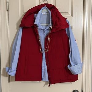 Talbots Woman Red Down Puffer Vest